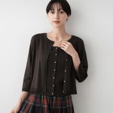 【2点セット・洗える】2WAYカーディガン＆キャミソールアンサンブル