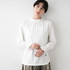 【選べる首元デザイン洗える】ネックフリルロングカットソー