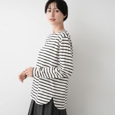 【選べる首元デザイン洗える】クルーネックロングTシャツ