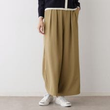 【セットアップ可・洗える】ダブルタックワイドパンツ