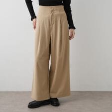 【セットアップ可・洗える】ハイウエストタックパンツ