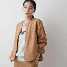 【セットアップ可・洗える】マシュマロスウェードジップブルゾン