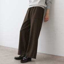 【ウエストゴム・洗える】コンフォートワイドパンツ