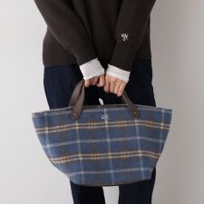 チェック柄ボートトートバッグ