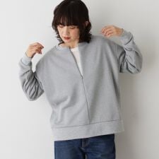 【洗える】ハーフジップ裏毛