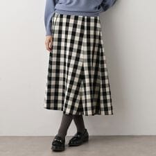 デッサン(Dessin)の【洗える】チェック柄起毛フレアスカート
