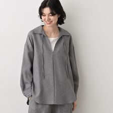 【セットアップ可洗える】ツイードライクスキッパーシャツ