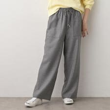 【セットアップ可ウエスト総ゴム】ツイードライクワイドパンツ