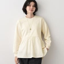 【体型カバー洗える】ペプラムスウェット