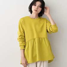 【体型カバー洗える】ペプラムスウェット