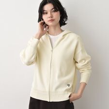 【キレイ見え／洗える】ジャカード編みフードジップ