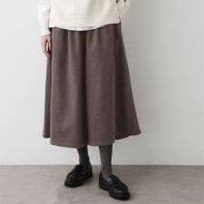 【ウエストゴム洗える】起毛フレアシルエットパンツ