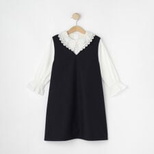 【2点セットセレモニー】レースカラーブラウスセットアップワンピース