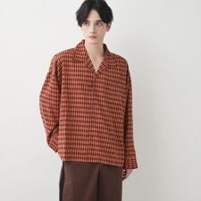 【洗える】バイカラーチェックシャツ