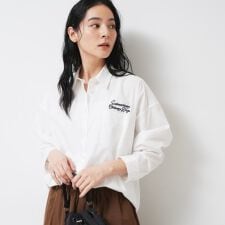 【洗える】刺繍ロゴ入りオーバーシャツ