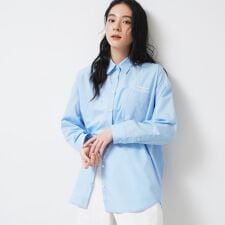 【洗える】刺繍ロゴ入りオーバーシャツ