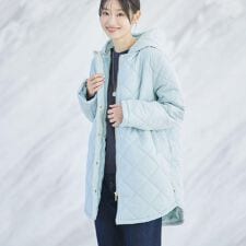 【2WAY洗える】中綿キルトコート