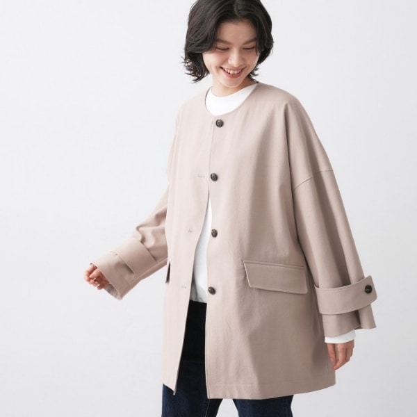 洗える】ダンボールコンビノーカラーコート | デッサン(Dessin