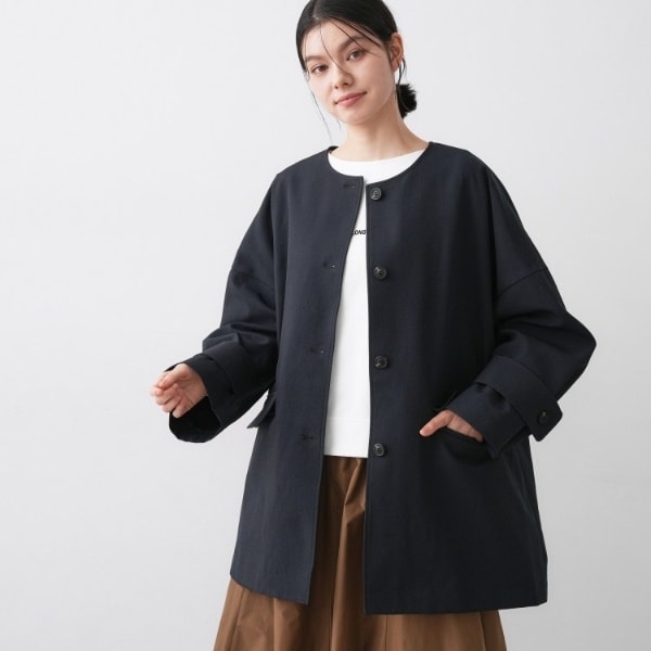 洗える】ダンボールコンビノーカラーコート | デッサン(Dessin