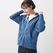 【ユニセックス洗える】吊り裏毛フーデッドパーカー