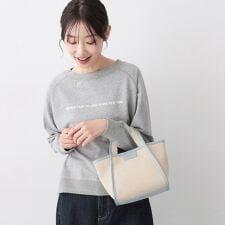 【軽量2WAY】パイピングコットンリネンミニバッグ