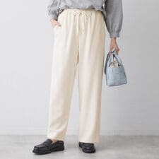 【帯電防止洗える】ストレッチツイルワイドパンツ