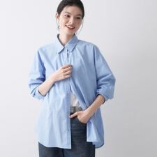 【洗える】バックボタンオーバーシャツ