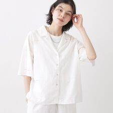 刺繍レースシャツ