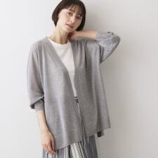 【洗える】ミドル丈シアーカーディガン