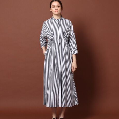 ウエストシェイプストライプシャツワンピース | ドレステリア  