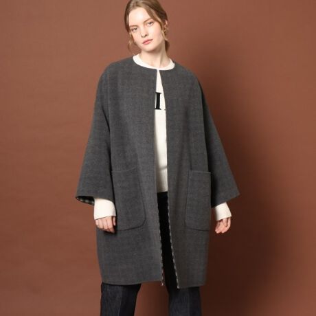 CLASSY.12月号掲載】【両面楽しめる】ウールチェックリバーシブル 