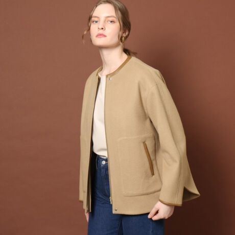 毎年大人気のショートコートがアップデート！】レザーパイピング  