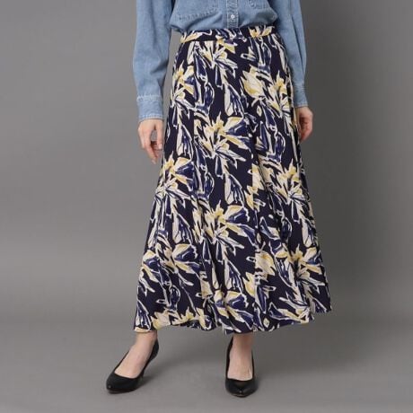 アートフラワープリントナローフレアスカート | ドレステリア  