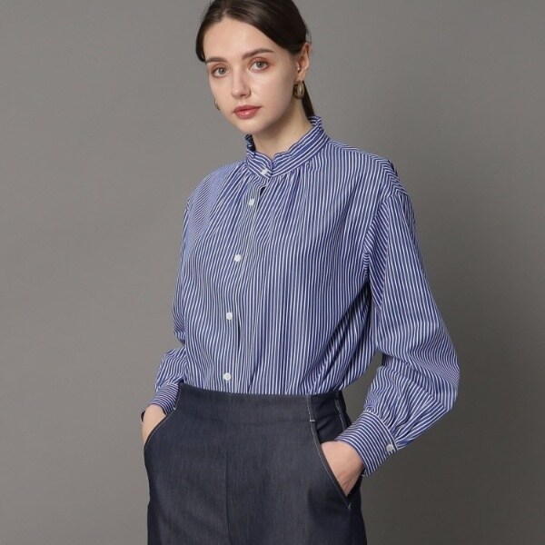 グランド牧場 セレクトセール ストライプスタンドフリルブラウス ドレステリア(DRESSTERIOR | トップス