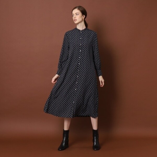 otonaMUSE12月号掲載】【2WAY】幾何プリントボウタイワンピース