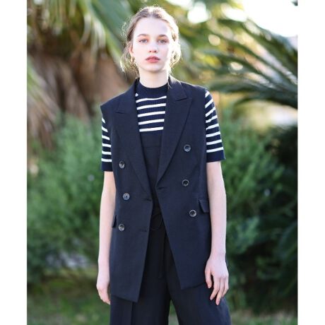 セットアップ可】リネンブレンドヘリンボーンジレ | ドレステリア  