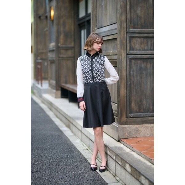 otonaMUSE11月号掲載】オーバーラップサークルシャツワンピース