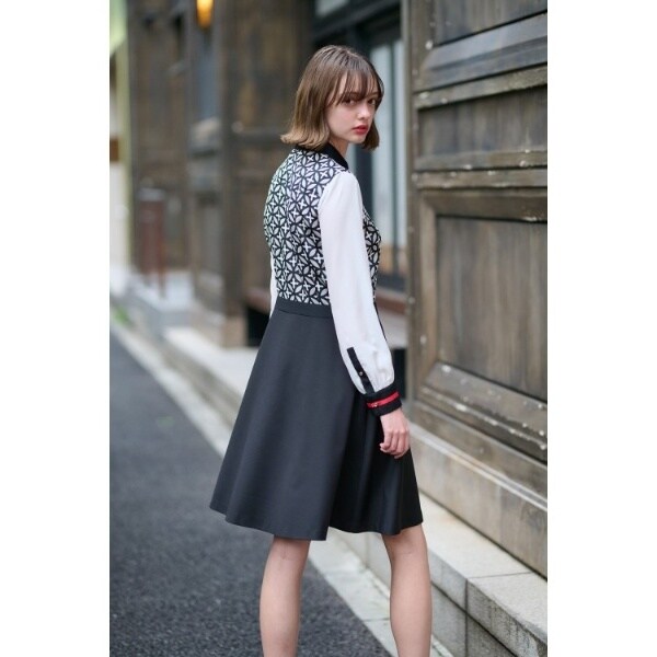 otonaMUSE11月号掲載】オーバーラップサークルシャツワンピース