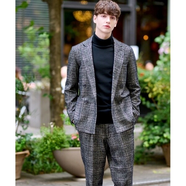 ループツイードグレンチェックダブルジャケット otonaMUSE11月号掲載】ループツイードグレンチェック