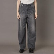 【大人百花モデル美香さん着用CLASSY.12月号otonaMUSE11月号掲載】ヴィンテージ加工ワイドデニムパンツ