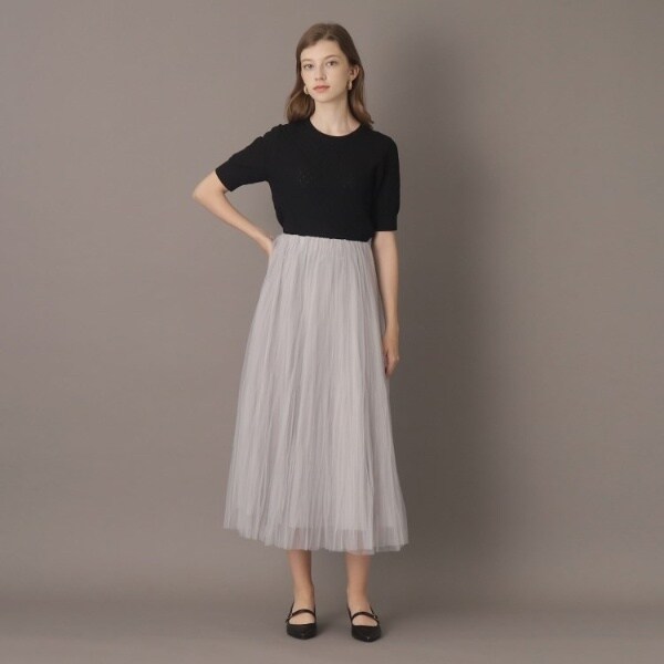 大人百花冬号掲載 モデル美香さん着用】ワッシャープリーツチュール