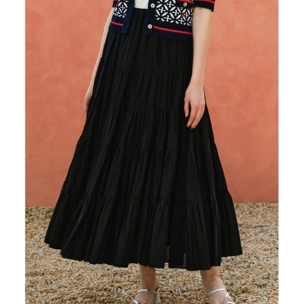 ドレステリア（DRESSTERIOR）/【大人百花春号掲載 モデル美香さん着用】洗えるコットンボイルティアードスカート 大人百花春号掲載 モデル美香さん着用】洗えるコットンボイル