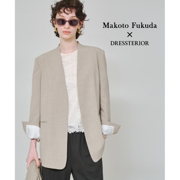 週末値下げDRESSTERRIOR ノーカラージャケット 38 週末値下げDRESSTERRIOR ノーカラージャケット 38 ノーカラー