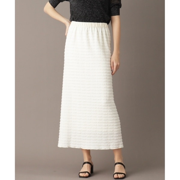 美品 DRESSTERIOR ドットフレアナロースカート ネイビー 34