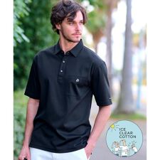 【接触冷感抗菌防臭消臭】ICE CLEAR COTTON オーバーフィットポロシャツ