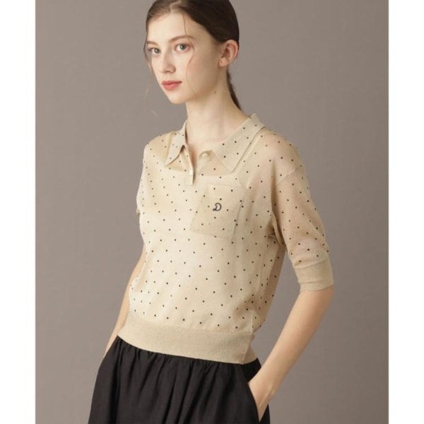 ドレステリア（DRESSTERIOR）/【大人百花春号掲載 モデル美香さん着用】ドットシアーポロニット 大人百花春号掲載 モデル美香さん着用】ドットシアーポロニット