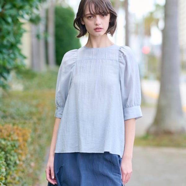 洗えるコットン100％】イレギュラーヘムストライプシャツ