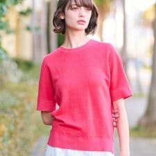 【毎年人気！／洗える】リネン裏毛ハーフスリーブプルオーバー