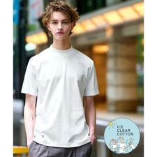 【接触冷感抗菌防臭消臭】ICE CLEAR COTTON モックネックT