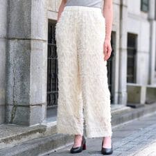 【セットアップ可美人百花美香さん着用】カットジャカードイージーパンツ